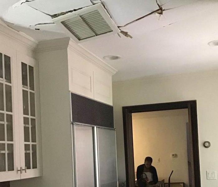 ceiling damage on a home 